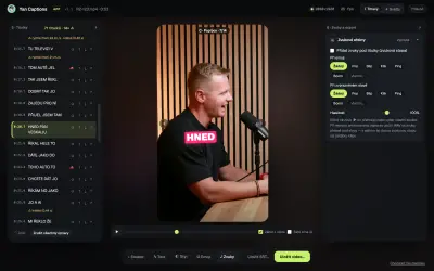 Yan Captions App: zvukové efekty a export
