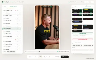 Yan Captions App ve světlém režimu
